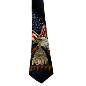Steven Harris Patriotic American Tie with Eagle, Flag, & Capital Building